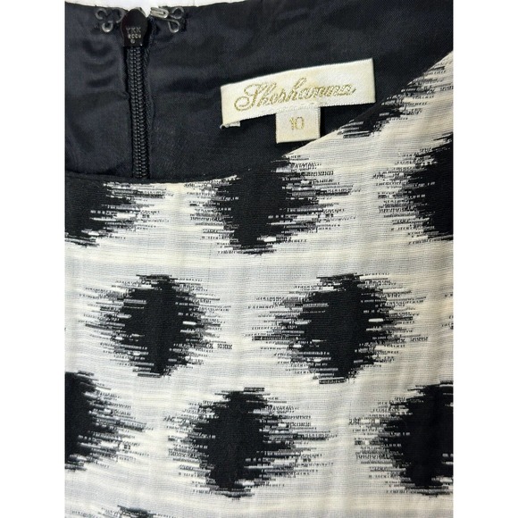 Shoshanna Womens Shift Dress 10 Cotton Blend Lined Sleeveless Black and White - Picture 9 of 11
